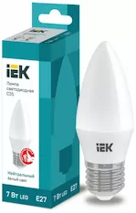 Лампа свеча IEK LED C35 7Вт 230В 4000К E27