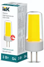 Лампа капсула IEK LED COB 3Вт 230В 4000К G4