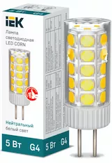 Лампа капсула IEK LED CORN 5Вт 12В 4000К G4