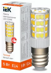 Лампа капсула IEK LED CORN 5Вт 230В 3000К E14