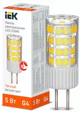Лампа капсула IEK LED CORN 5Вт 230В 3000К G4