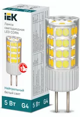 Лампа капсула IEK LED CORN 5Вт 230В 4000К G4