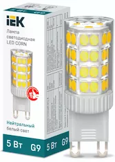 Лампа капсула IEK LED CORN 5Вт 230В 4000К G9