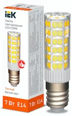 Лампа капсула IEK LED CORN 7Вт 230В 3000К E14