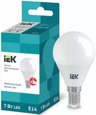 Лампа шар IEK LED G45 7Вт 230В 4000К E14