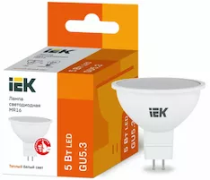 Лампа IEK LED MR16 5Вт 230В 3000К GU5.3