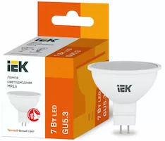 Лампа IEK LED MR16 7Вт 230В 3000К GU5.3