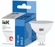 Лампа IEK LED MR16 7Вт 230В 6500К GU5.3 LLE-MR16-7-230-65-GU5