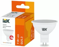 Лампа IEK LED MR16 9Вт 230В 3000К GU5.3