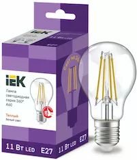 Лампа груша IEK LED A60 11Вт 230В 3000К E27 LLF-A60-11-230-30-E27-CL