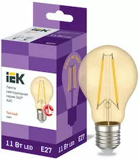 Лампа груша IEK LED A60 11Вт 230В 2700К E27