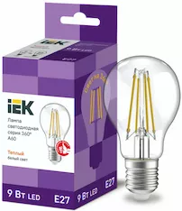 Лампа груша IEK LED A60 9Вт 230В 3000К E27