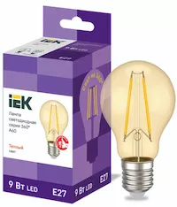 Лампа груша IEK LED A60 9Вт 230В 2700К E27