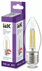 Лампа свеча IEK LED C35 7Вт 230В 4000К E27 LLF-C35-7-230-40-E27-CL