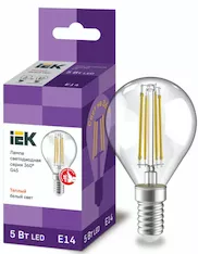 Лампа шар IEK LED G45 5Вт 230В 3000К E14