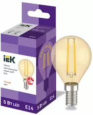 Лампа шар IEK LED G45 5Вт 230В 2700К E14