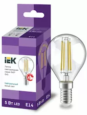 Лампа шар IEK LED G45 5Вт 230В 4000К E14
