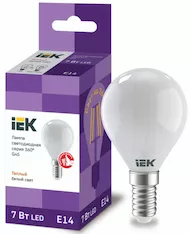 Лампа шар IEK LED G45 7Вт 230В 3000К E14