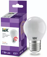 Лампа шар IEK LED G45 7Вт 230В 3000К E27