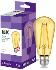 Лампа IEK LED ST64 8Вт 230В 2700К E27