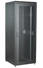 Шкаф сетевой LINEA N 19" 28U 800х800мм перфорированная передняя дверь задняя металлическая черный ITK LN05-28U88-PM