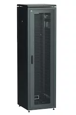 Шкаф сетевой LINEA 19" 33U 600х600мм перф. пер. дв. чер. ITK LN05-33U66-P