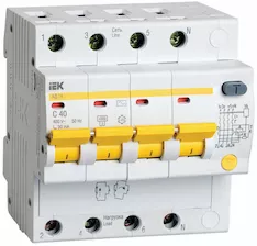 Дифференциальный автоматический выключатель IEK АД14 4Р 40А 30мА MAD10-4-040-C-030
