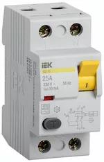 Выключатель дифференциальный IEK ВД1-63 2Р 25А 30мА MDV10-2-025-030