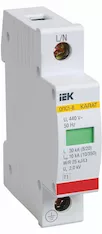 Ограничитель импульсного перенапряжения IEK ОПС1-B 1Р In=30kA Un=400B Im=60kA