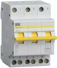 Выключатель-разъединитель трехпозиционный IEK ВРТ-63 3P 40А
