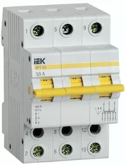 Выключатель-разъединитель трехпозиционный IEK ВРТ-63 3P 50А MPR10-3-050