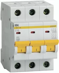 Выключатель автоматический IEK ВА47-29 3P C 10А 4,5кА