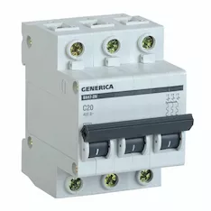 Автоматический выключатель GENERICA ВА47-29 3Р 20А 4,5кА С MVA25-3-020-C