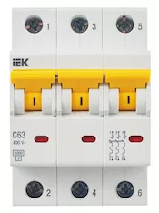 Автоматический выключатель IEK ВА47-60M 3P C MVA31-3-063-C