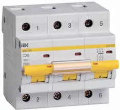 Автоматический выключатель IEK ВА47-100 3P C 32А 10кА MVA40-3-032-C