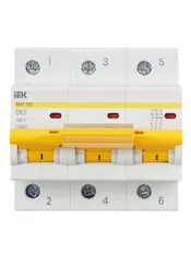 Автоматический выключатель IEK ВА47-100 3P D MVA40-3-063-D