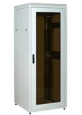 Шкаф сетевой 19" 18U 800х800мм стеклянная передняя дверь задняя металлическая серый ITK LINEA N LN35-18U88-GM