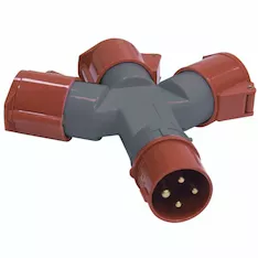 Адаптер трехлучевой IEK ССИ-1013-214 16А-6ч 380В 3P+PE IP44