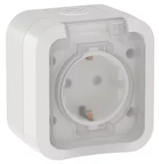 TORS Розетка 1-я с з/к кр. 16А IP55 TS320 белый IEK TS-R16-16-55-K01