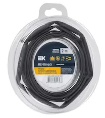 Трубка термоусадочная ТТУ нг-LS 6/3 черная (2м/упак) IEK UDR12-006-003-002-K02-T