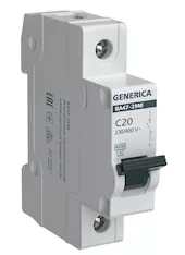 Авт. выкл. ВА47-29М 1P 20А 4,5кА C GENERICA MVA21-1-020-C-G