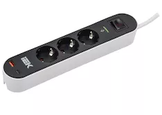 Фильтр сетевой СФ-03К 16А USB A+C 20Вт 1,5м 3х1,5мм2 чер IEK WFP10-16-03-01-ZKU-K02