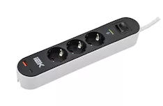 Фильтр сетевой СФ-03К 16А USB A+C 20Вт 3м 3х1,5мм2 чер. IEK WFP10-16-03-03-ZKU-K02