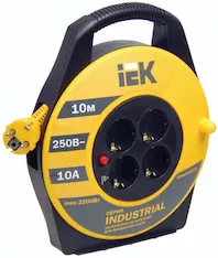 Катушка IEK 2P+PE/10м 3х1 0мм2 Industrial УК10