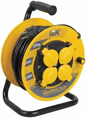 Катушка IEK 2P+PE/20м 3х1,5мм2 IP44 Industrial plus УК20