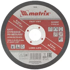 Отрезной круг MATRIX A60QBF 74334