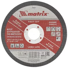 Отрезной круг MATRIX A46QBF 74335