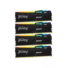 Комплект модулей памяти Kingston FURY Beast RGB XMP KF556C40BBAK4-128 DDR5 128GB (Kit 4x32GB) 5600MH