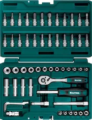 KRAFTOOL X-Drive, 57 предм., (1/4″), универсальный набор инструмента (27885-H57)