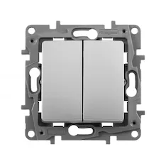 Выключатель двухклавишный Legrand 672402 Etika 10 A 250 В алюминий